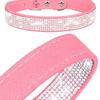 2Pieces Adjustable Pet Collar Drawstring with Bling for Rhinestone Anti Lost Ban