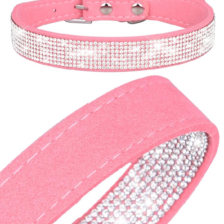 2Pieces Adjustable Pet Collar Drawstring with Bling for Rhinestone Anti Lost Ban