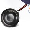 Poêle Wok en Fer Forgé Antiadhésive Écailles de Poisson Poêle Casserole Chauffage Uniforme Poignée Ergonomique Marmite pour Frire Mijoter Cuire à la Vapeur