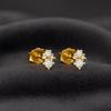Minimal Twin Spark Earrings - 925 Sterling Silver Yellow Plated