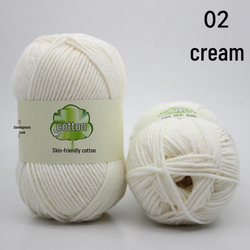 Combed 5-Ply Milk Cotton Yarn for DIY Knitting & Crochet - Medium-Thick Scarf & Blanket Material Pack