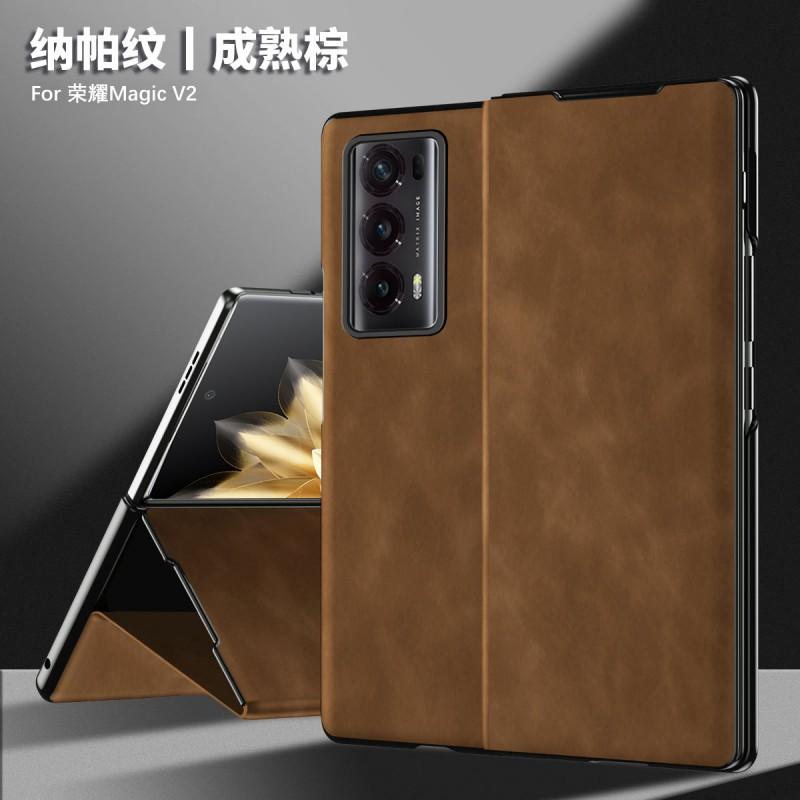Premium Flip Leather Case HONOR Magic V2 Full Coverage Shockproof Folio With Stand Magnetic