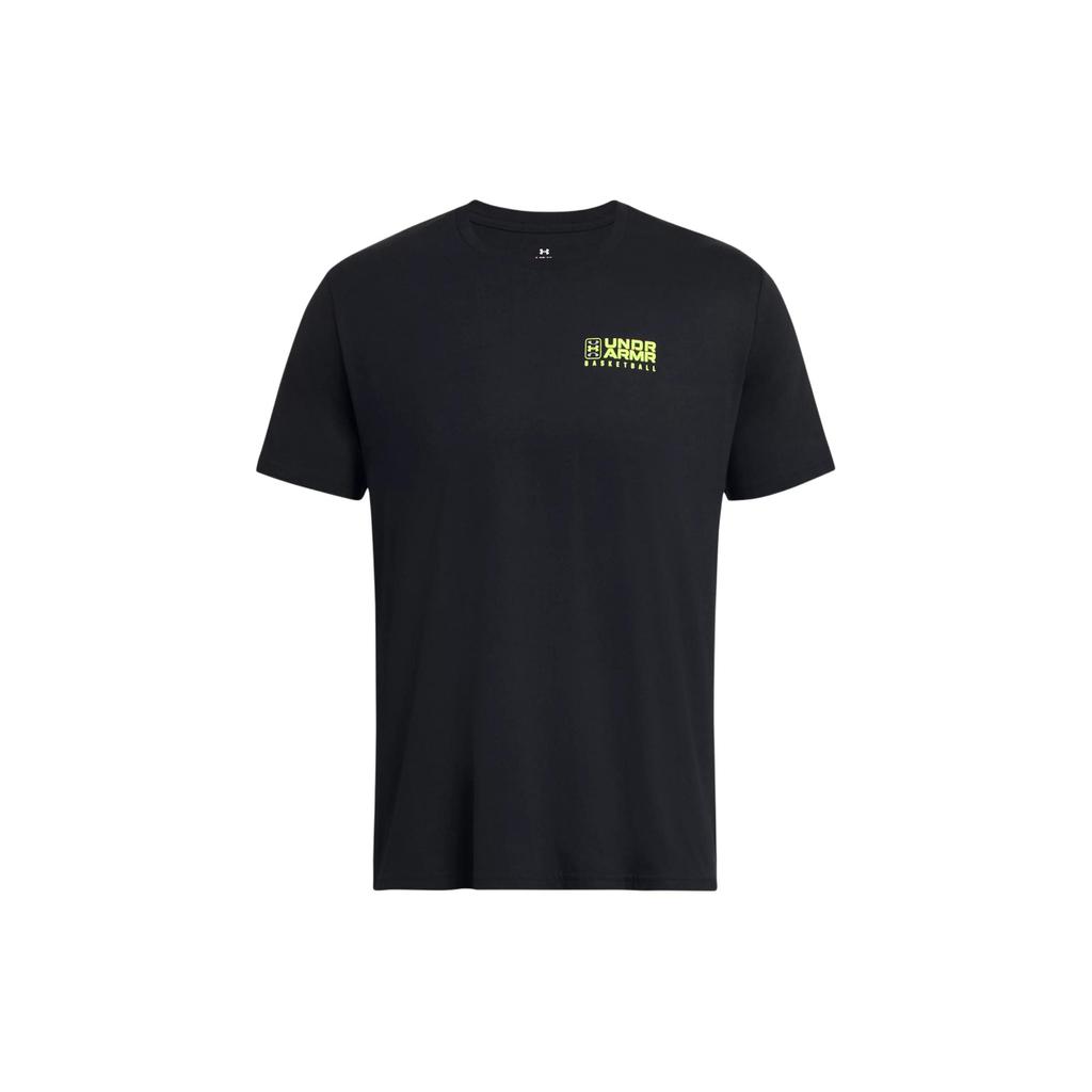 Under Armour Letter Logo Print Quick-Dry Round Neck Short Sleeve T-Shirt Men Tops Black 1382850-001