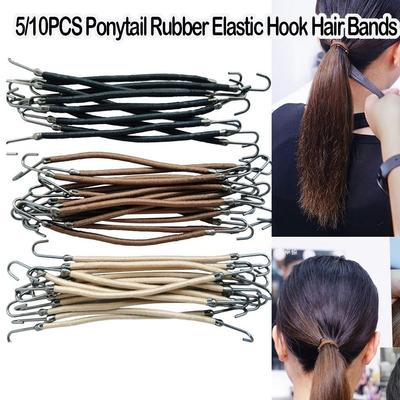 5/10Pcs Coiled Hair Hook Ponytail Hair Bands Rubber Elastic Elastic Hook Hair Bands  Dance Hairstyle