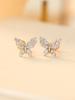Minimal Piercing 14K Internal White Crystal Bling Butterfly Labret Piercing