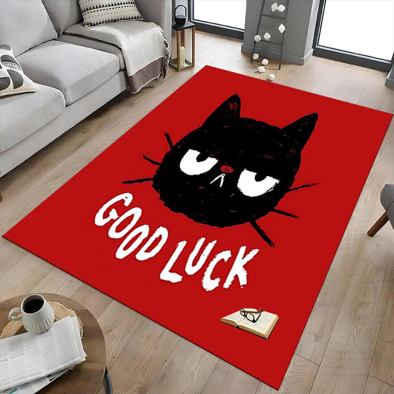 1PC cat good luck Extra Large Non Slip Floor carpet, Office, family, bedroom, Studio Large Area Rug Indoor Rugs