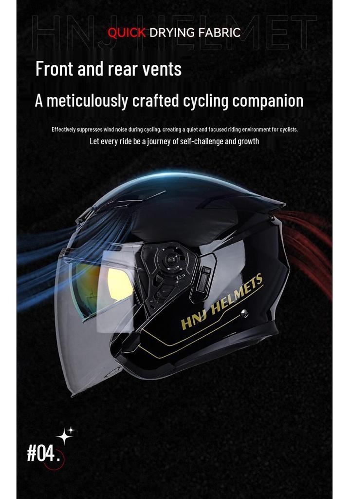 Men's 3/4 Motorcycle Helmet - National Standard Class A, 3C Certified, Electric Vehicle, Summer Safety Helmet