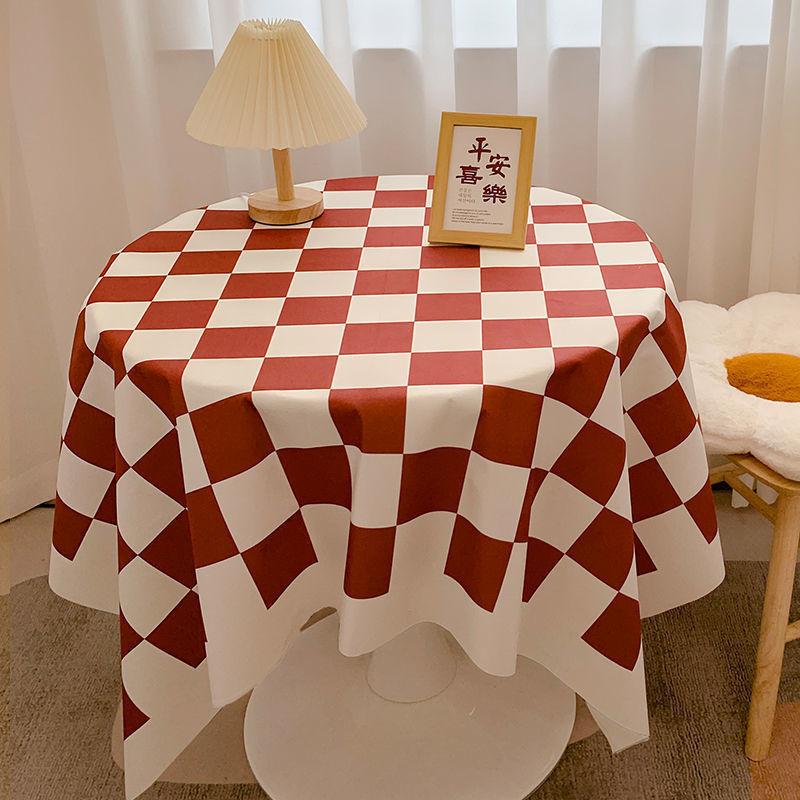 Schachbrett Tischdecke Leichter Luxus Hohes Gefühl Foto Studentenwohnheim Schreibtisch Dekoration Tischdecke Kaffeetischmatte