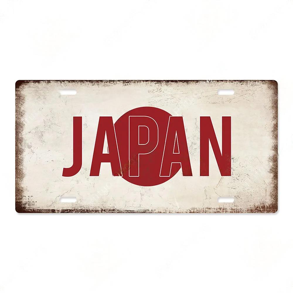 FJ Country National Flag Metal TinSigns Decor License Plate Plaque Metal Vintage Home Wall Decoration for Bar Pub Man Cave