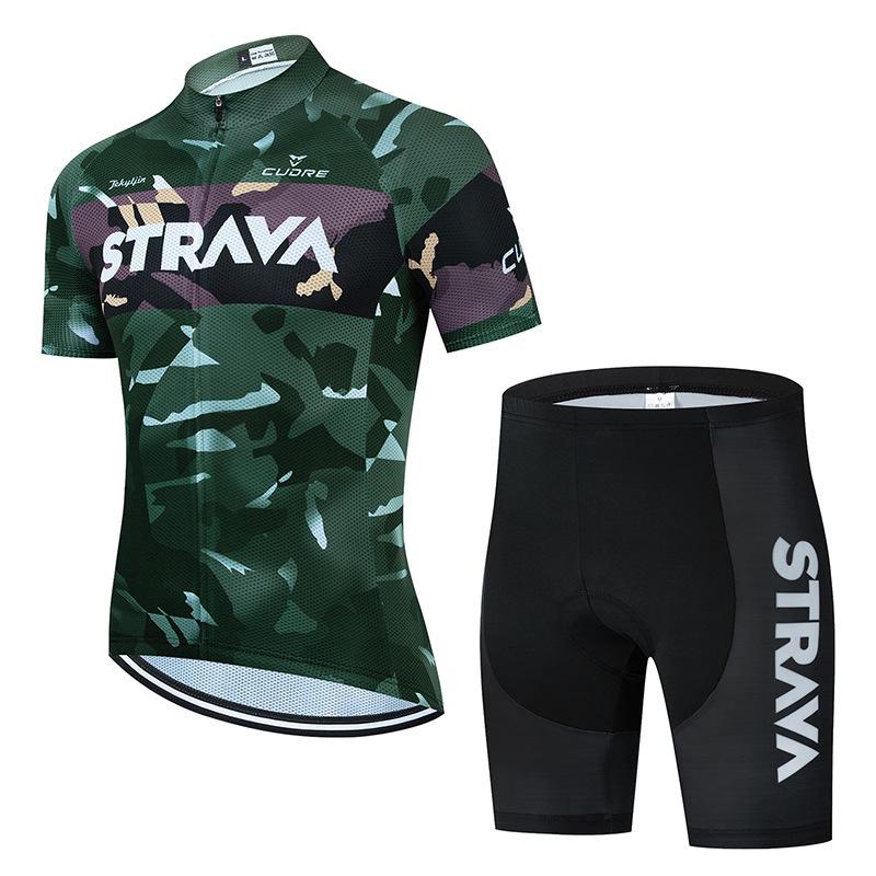 2026 Summer Breathable Cycling Suit Set, Camouflage Cycling Suit Set Summer Cycling Shirt Mountain Bike Cycling Top Pants XS