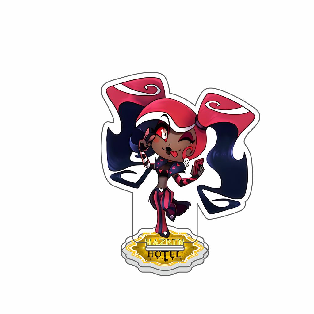 Anime Figure Hazbin Hotel Charlie Morningstar Vaggie Alastor Acrylic figure stand Desktop ornament Festival keychain