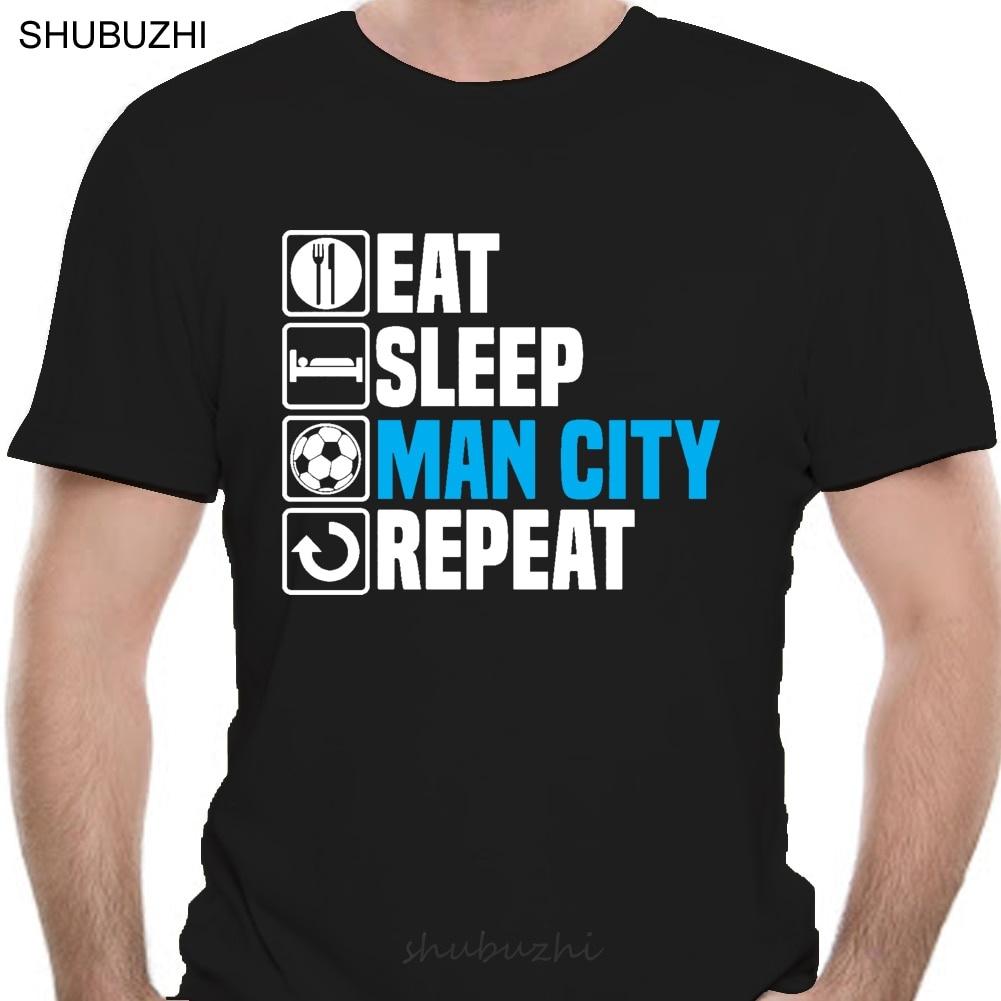 

Designer Clothes O Neck Style Hip Hop Tops Tees Eat Sleep Man City Footballer Manchester Fathers Day Birthday Unisex T-shirts