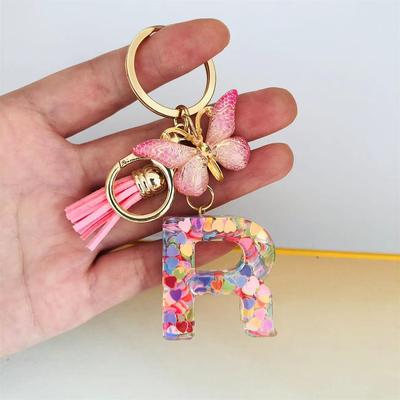 New Cross-border Resin English Alphabet Glue Jewelry European and American Popular Butterfly