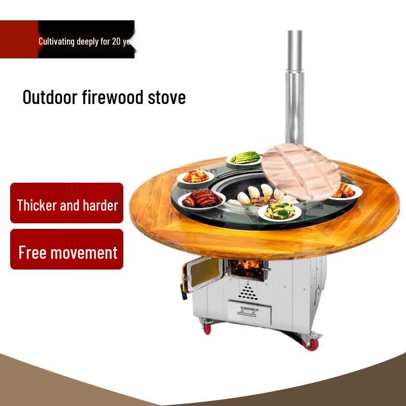 Beifu Stainless Steel Wood-Burning Earth Pot Stove & 1.4m Table Set