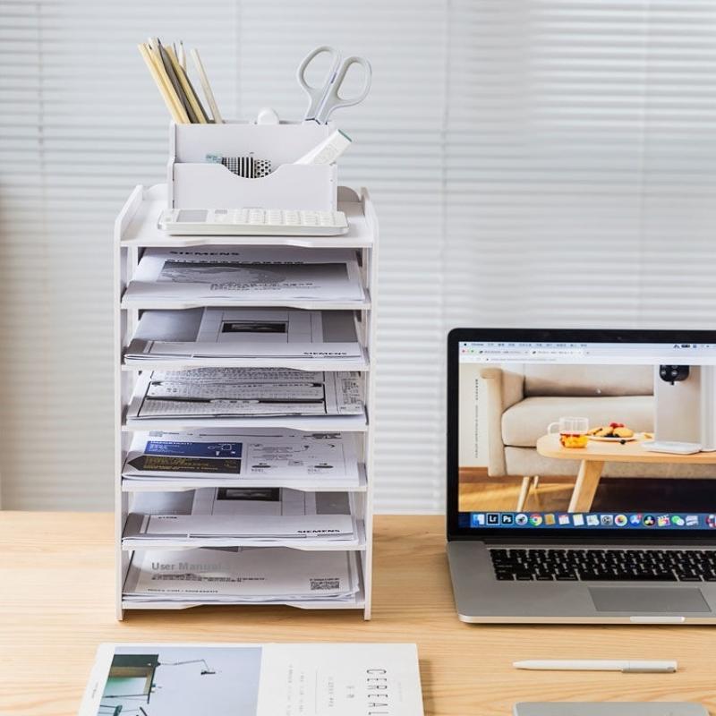 Stojak na biurko na papier A4 Organizer z szufladami na dokumenty Wielowarstwowe oszczędzające miejsce przechowywanie na biurko, organizer na artykuły biurowe