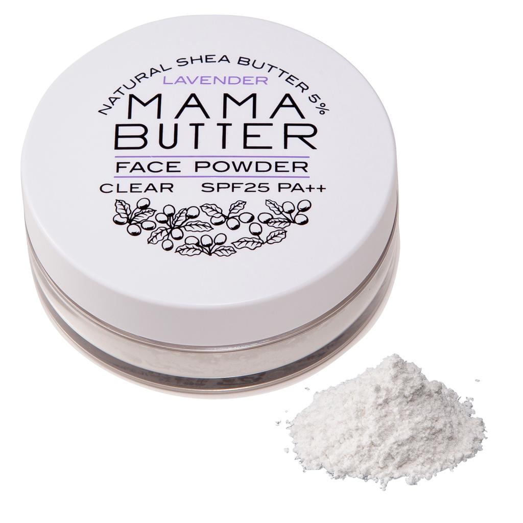 Mama Butter Additive-Free Face Powder (Clear) SPF25 PA++ [Soap-Removing, Shiny, Translucent] Lavender Scent, 8g