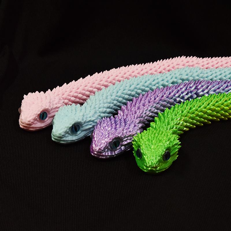 3D-gedrucktes bewegliches Viper-Schlangenspielzeug – handgefertigtes Desktop-Ornament-Kunsthandwerk