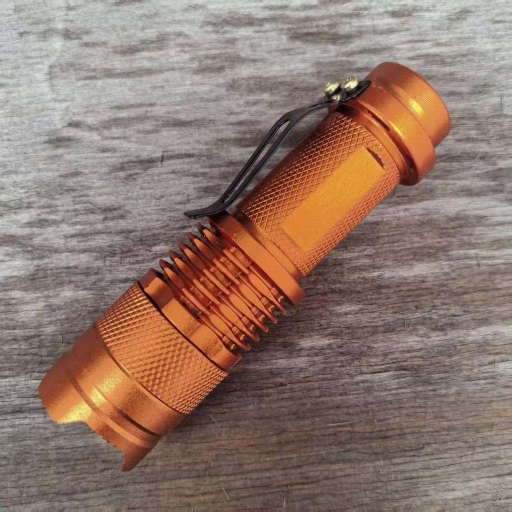 Zoom Mini SK68 Strong Light Flashlight with Pen Clip for Camping