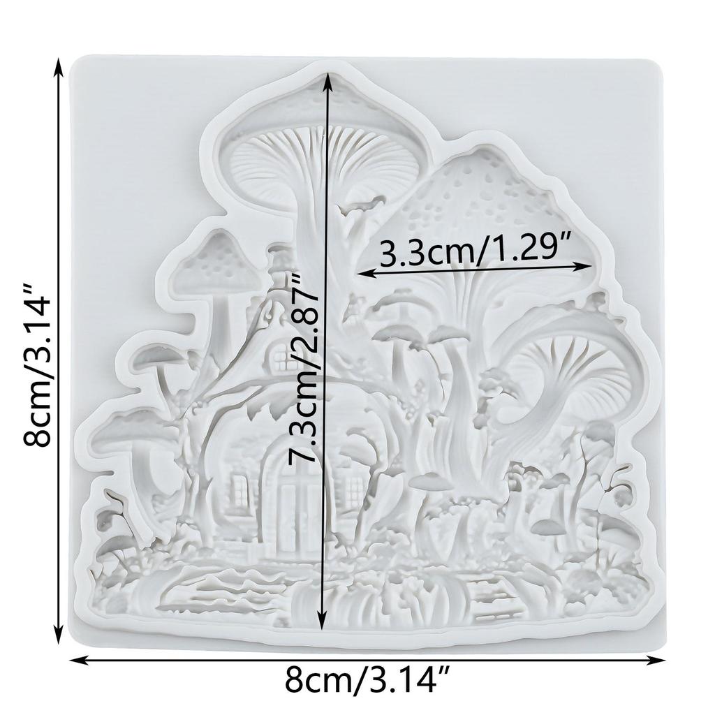 Mushroom House Silicone Molds Mushroom Fondant Mold Cake Decorating Tools Cupcake Topper Candy Chocolate Gumpaste Mold