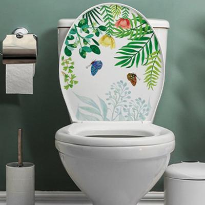 Květina Tráva Pták Samolepka na WC Samolepicí Malby Odnímatelná Koupelnová Nálepka Dekorativní Pokojový Dekor Samolepky na Okna