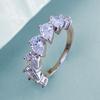 Hui Zhiyi 925 Sterling Silver Teardrop Pave Ring - Women's Light Luxury Fashion Style