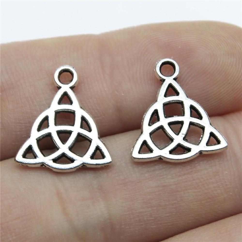 20pcs Triquetra Symbol Pendants Jewelry Making Triquetra Symbol Charms For Bracelet Making Antique Silver Color