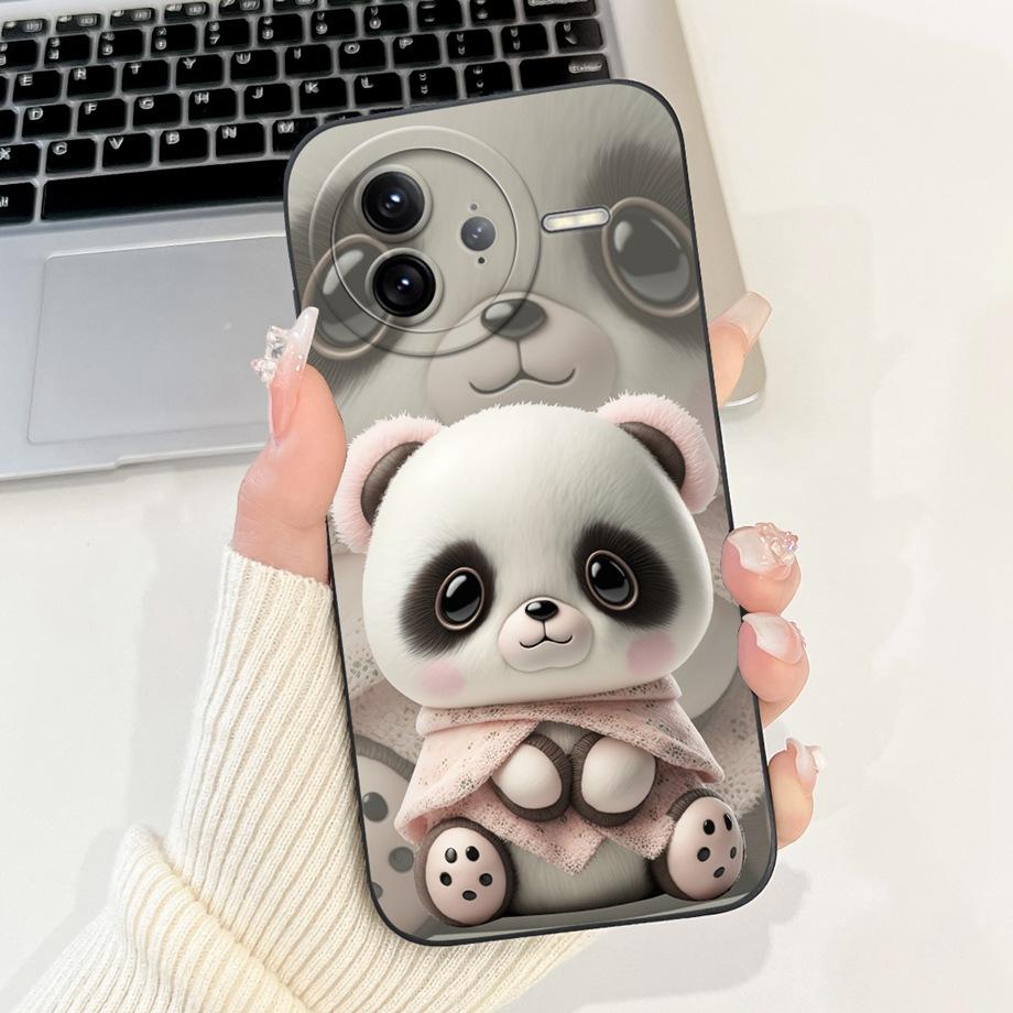 Soft Slim Silicone Fundas For Xiaomi Poco F7 Pro F7 Ultra Case For Redmi K80 K80Pro Back Cover Cartoon Panda Rabbit Flowers Capa