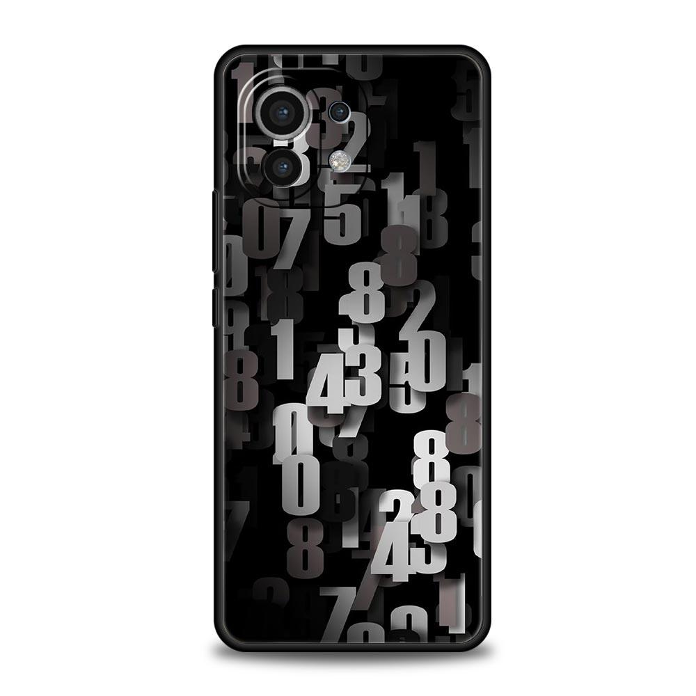 Number Pattern Phone Case Cover for Xiaomi Mi 17 Pro Max 15 14 13 12 11 Ultra 15T 14T 13T 12T 11T Pro Lite Soft TPU Shell Capas
