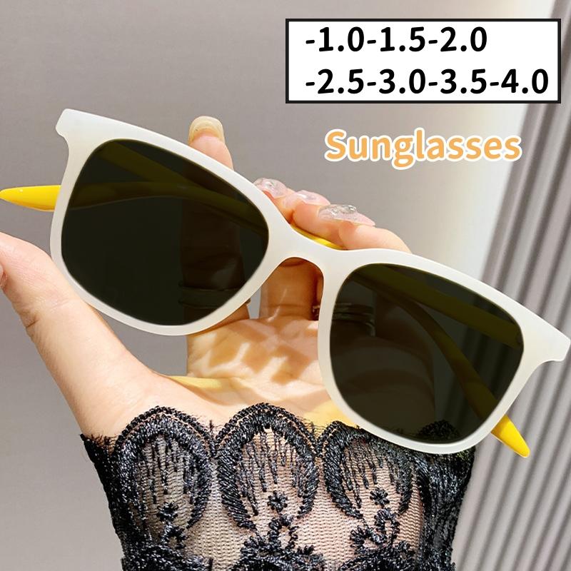 Women's Luxury Sunglasses Unisex Outdoor UV Protection Eyewear Sunshades Fashion Vintage Square Myopia Glasses -1.0-1.5-4.0