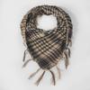 Silk Houndstooth Tactical Desert Scarf with Tassels for Outdoor Use