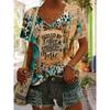 Womens V-Neck Short Sleeve T-Shirt With 3D Printed Striped Loose Fit Casual Chic Top 2025