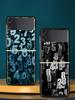 Number Pattern Hard PC Phone Case For Samsung Galaxy Z Flip 7 6 5 4 Black Cover For Galaxy Z Flip 3 Foldable Shell Fundas Capas