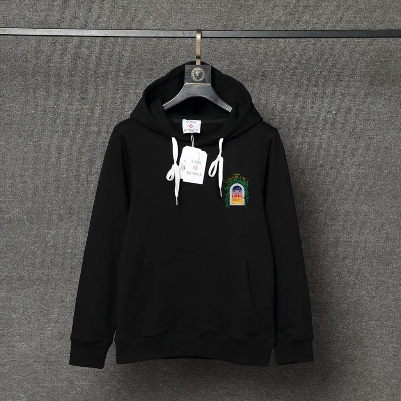 Casablanca Streetwear Hoodie Herren Oversized Lockerer Schnitt Baumwollfleece Pullover Urban Hip Hop