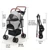 Pet Stroller, Folding Dog Stroller, Pet Folding Stroller, 4 Wheels Dog/Cat Puppy Stroller, Travel Carrier for Small/Medium