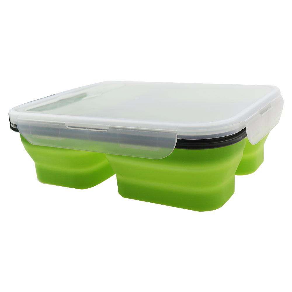 1 Stück 1300 ml Silikon Faltbare Tragbare Lunchbox Mikrowellenofen Schüssel Faltbarer Lebensmittelaufbewahrungsbehälter Waschbarer Deckel Geruchlos