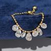 Pull Bead Chain Tassel Ring Water Drop Shape Chain Ring Elegant Charm Ring  Women