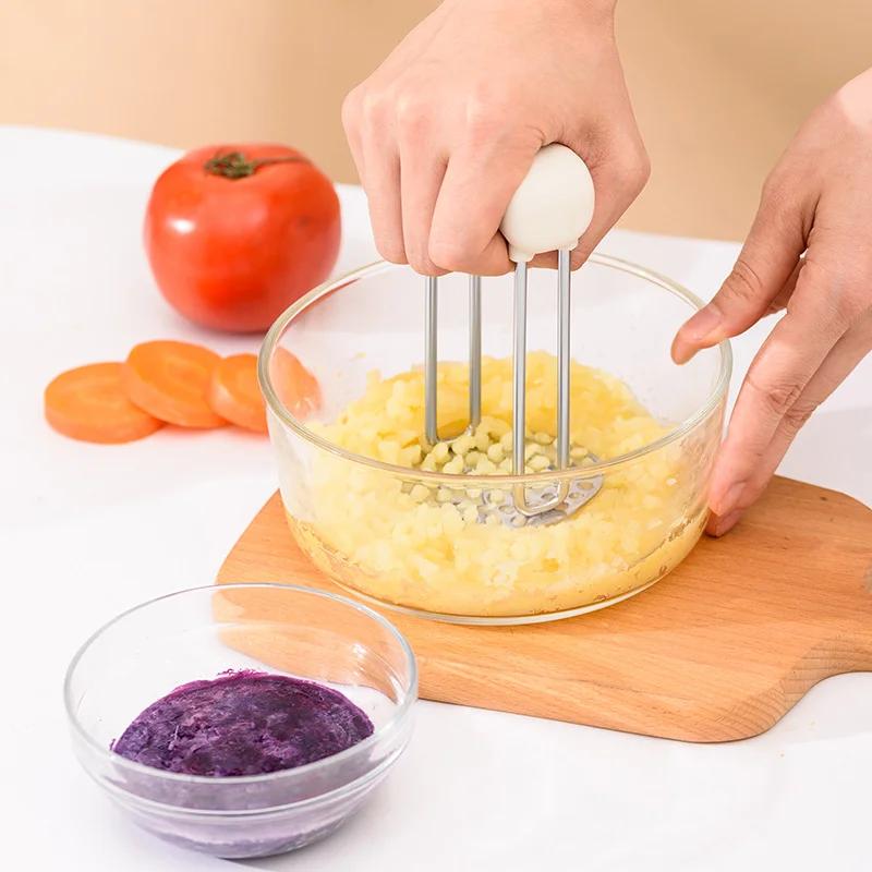 Manuell Potatisstötare Lättgreppshandtag Lätt att Rengöra Hållbar Stötare Potatis Pumpa Sötpotatisstötare Köksredskap