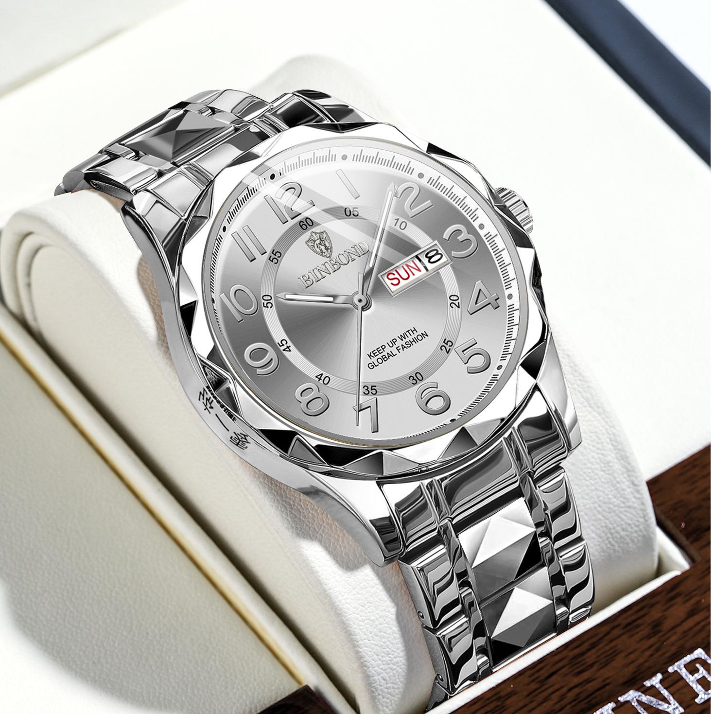 

BINBOND Розкішні чоловічі кварцові годинники найкращого бренду. Оригінальний чоловічий годинник. Водонепроникний чоловічий наручний годинник із нержавіючої сталі.