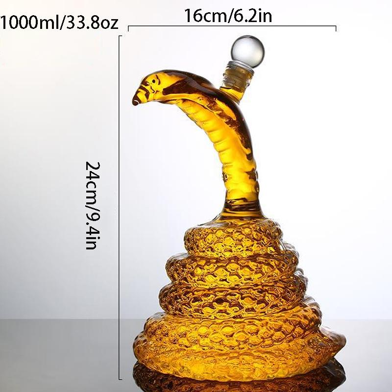 

Хрустальный графин для виски в виде змеи - 1000 мл со съемной пробкой, уникальный коллекционный предмет