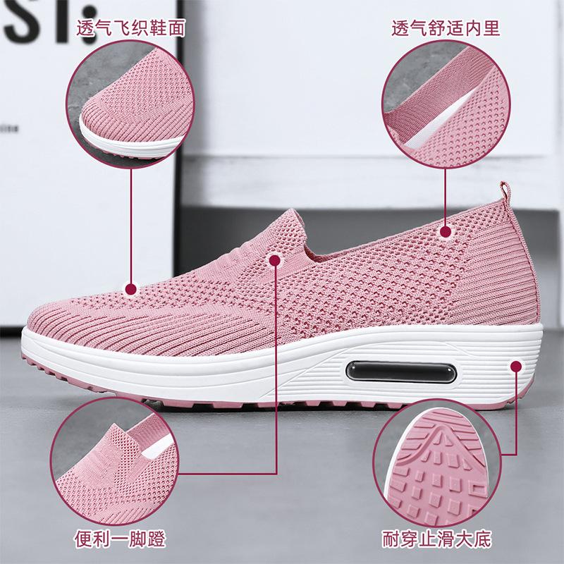 Dámské pletené síťované balerínky, prodyšné, nazouvací boty, ležérní baletní boty, pohodlné turistické boty pro ženy, lehké, elegantní, do práce, mokasíny