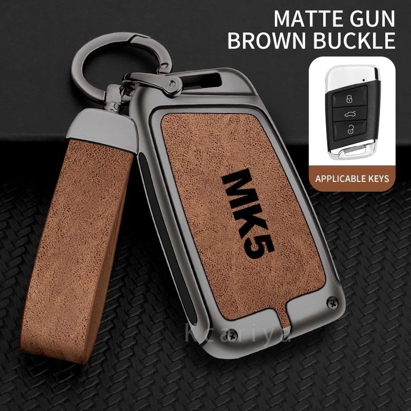 Auto TPU Zinc Alloy Key Case Bag For VW Volkswagen GOLF 5 MK5 Car Key Chain Car Metal Key Shell Interior Decoration Accessories