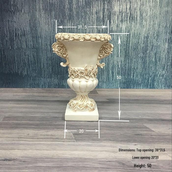 Wedding Gold Roman Column Flower Stand – European Stripe Trophy Fiberglass Décor