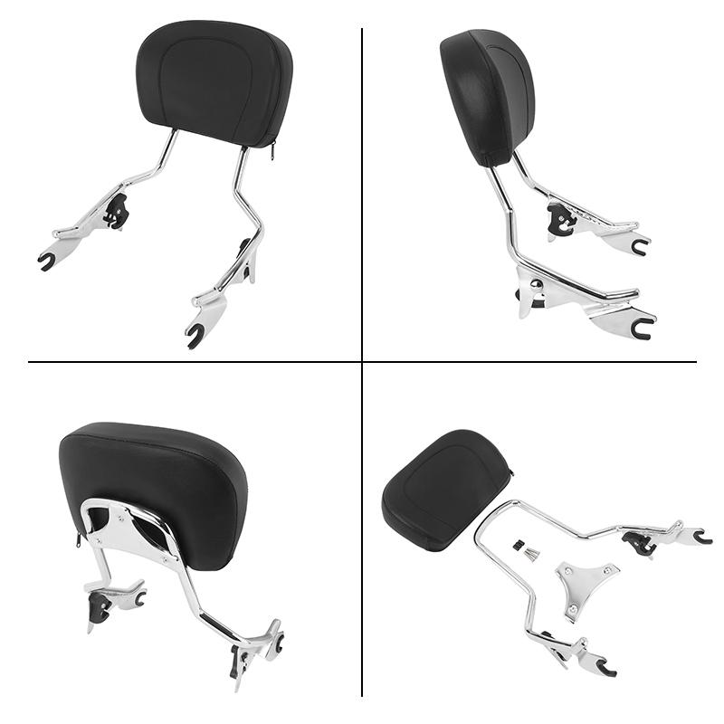 Motorcycle Chrome Detachable Passenger Backrest Rear Sissy Bar For Harley Touring Street Glide Road King Glide 2009-2023