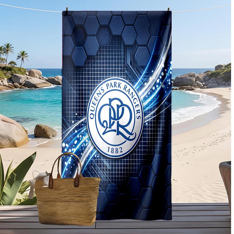 Toalla de Playa con Estampado de Fútbol Queens Park Rangers, Toalla Grande Suave de Secado Rápido para Playa, Camping, Natación