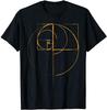 Men's Fibonacci Golden Ratio Circle T Shirt Black