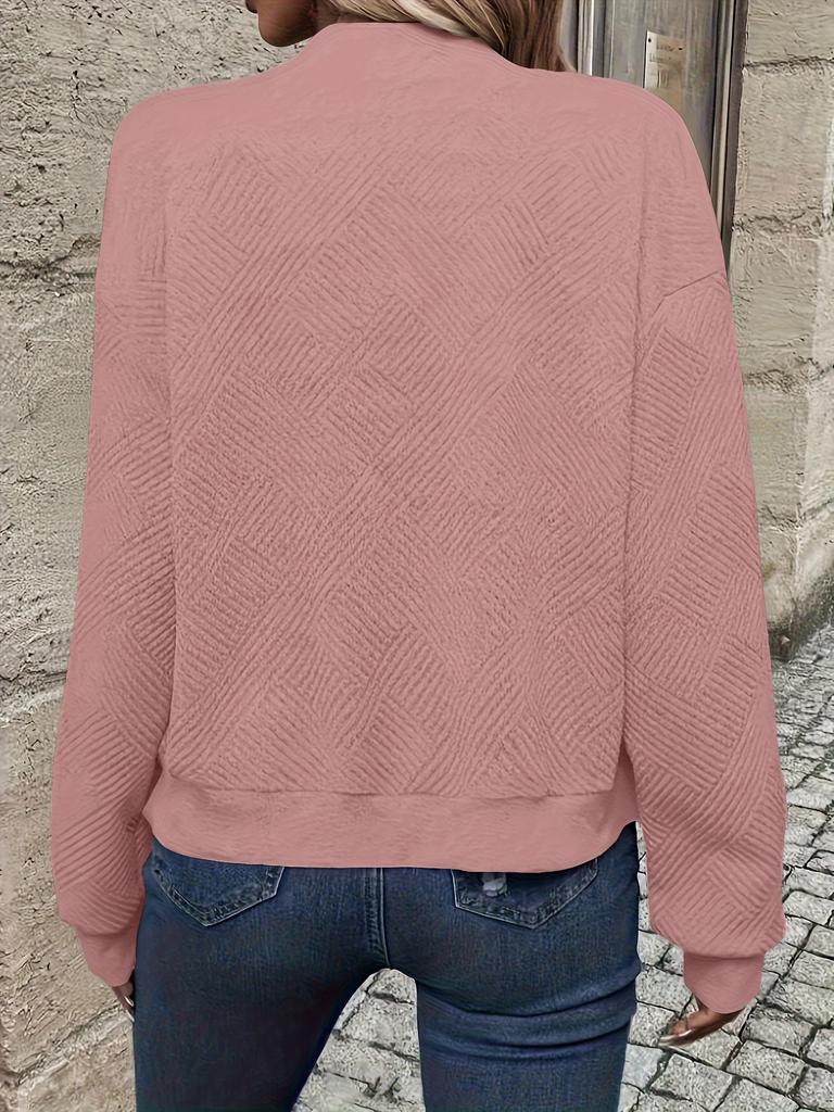 Jesenná a zimná novinka Jednofarebná bunda na zips Baseballový golier Ležérna bunda Dámska