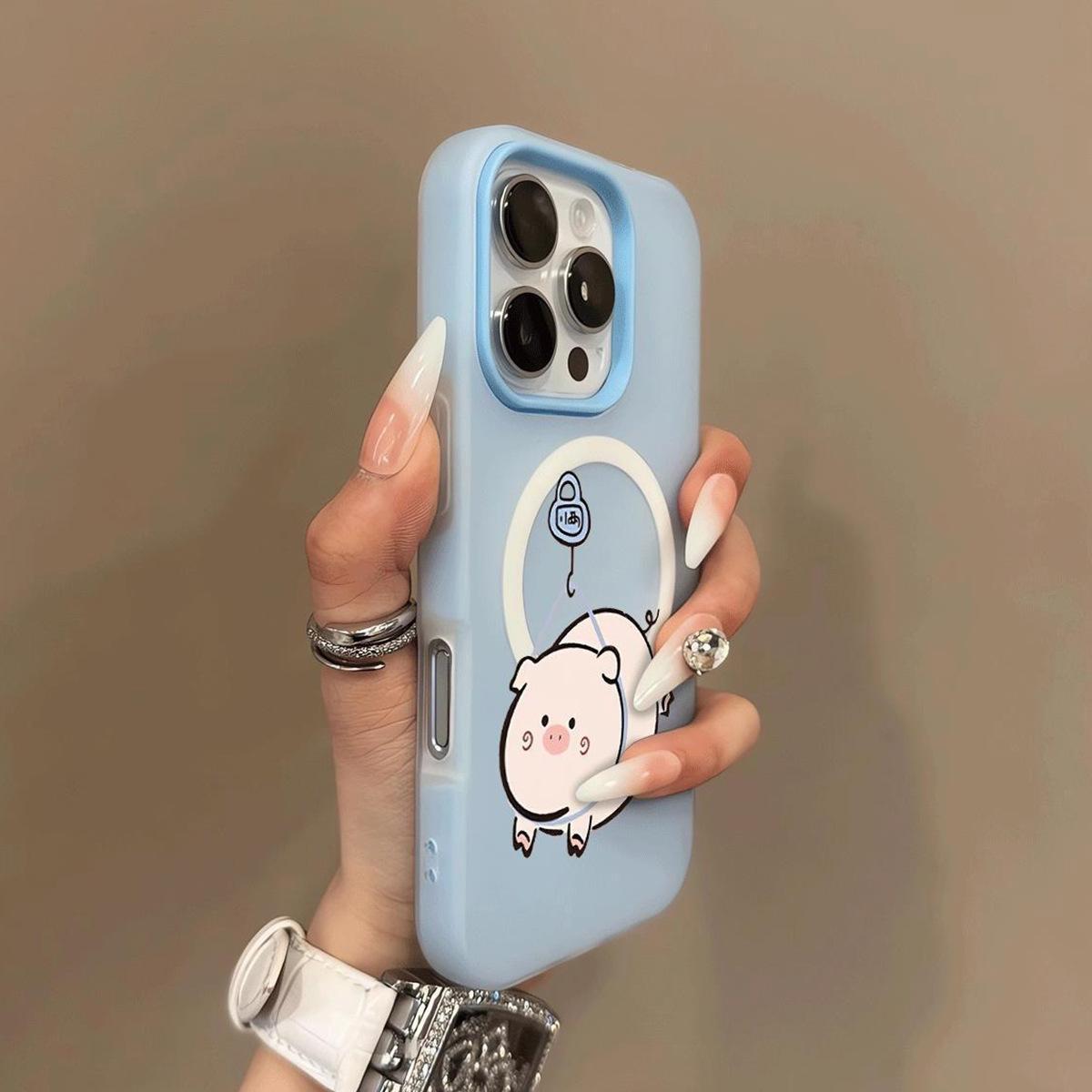 

Jelly magnetic two-in-one mobile phone case frosted hard shell airbag anti-fall Japanese and Korean TPU anti-fingerprint ins style personalized style For iPhone 17PROMAX