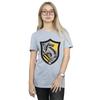 Harry Potter Womens/Ladies Hufflepuff Crest Flat Cotton Boyfriend T-Shirt