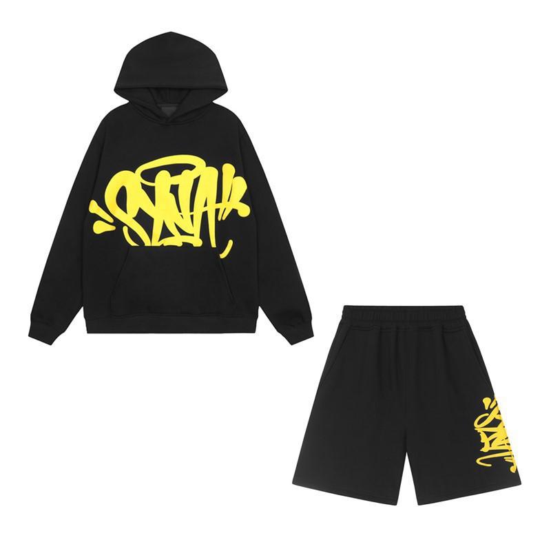 Unisex Y2K Streetwear Hoodie Jogger Set Cotton Blend Loose Fit Casual Outfit Men Women