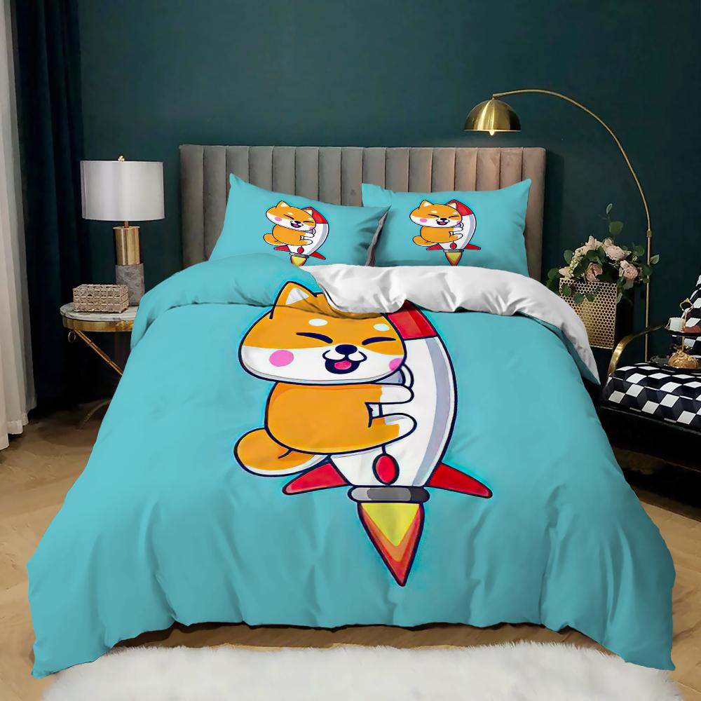 

Cartoon Animal Quilt Cover Cozy Microfiber Fabric Pig Astronaut Red Balloon Design Bed Ensemble Space Universe Animal Theme King Size Quilt Cover EU single(135x200cm)